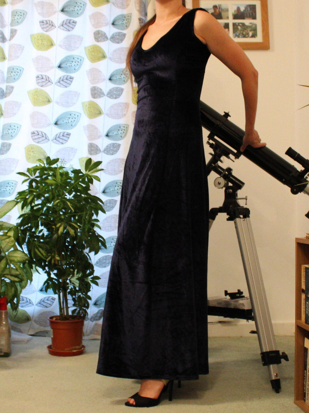 Kit Black Velvet Maxi Dress — view 3