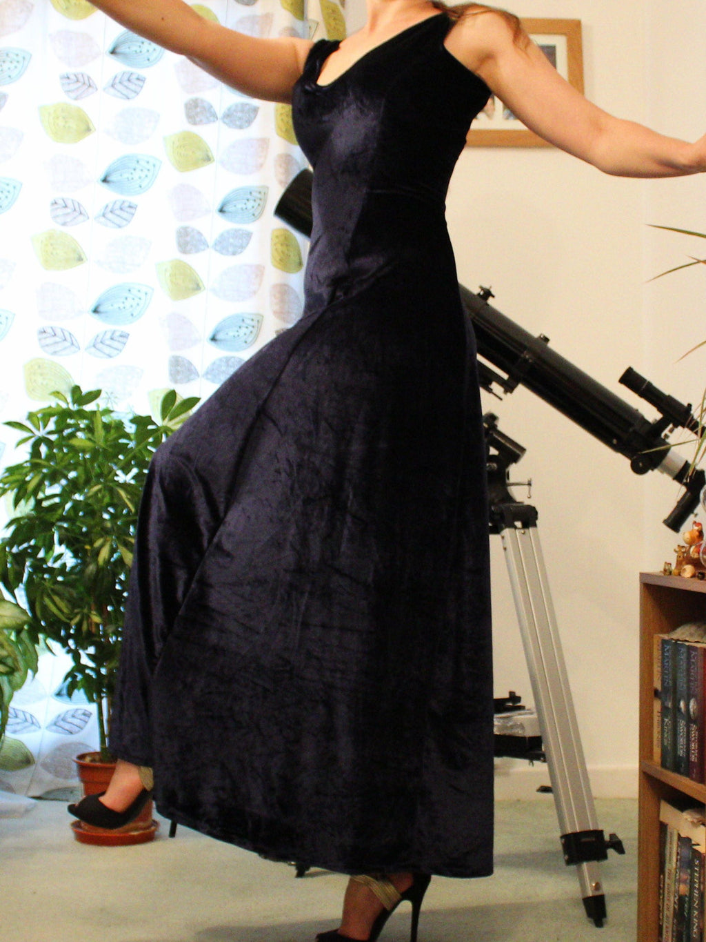 Kit Black Velvet Maxi Dress — view 4
