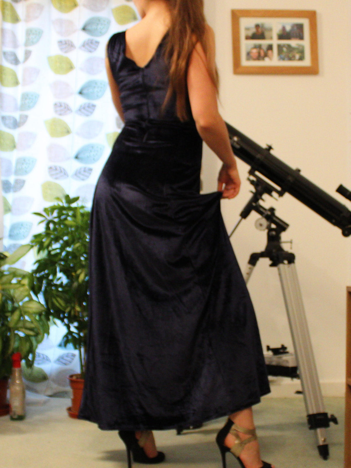 Kit Black Velvet Maxi Dress — view 5