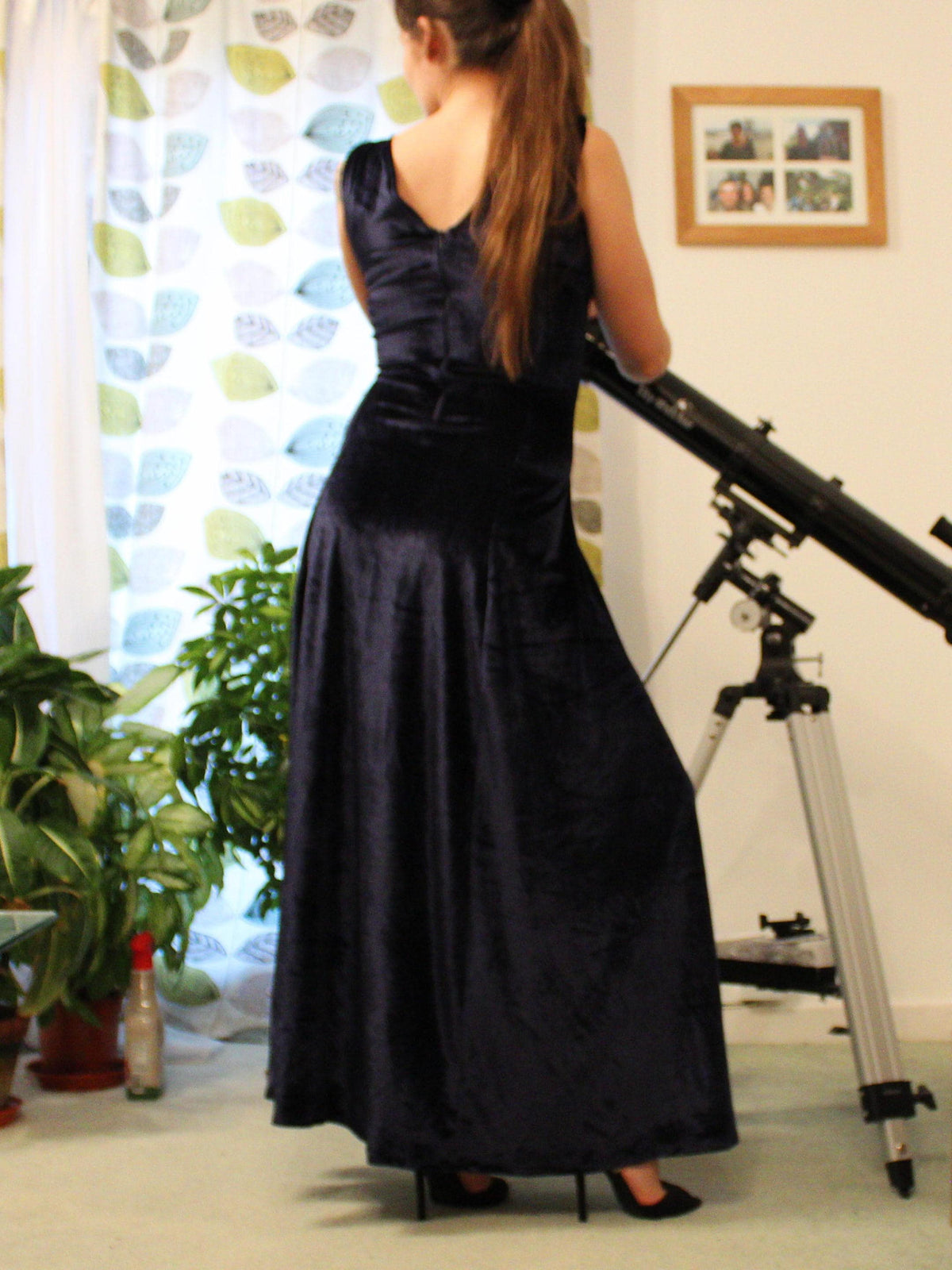 Kit Black Velvet Maxi Dress — view 2