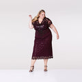Greta Burgundy Sequin Maxi Dress — Occasions by Paulette