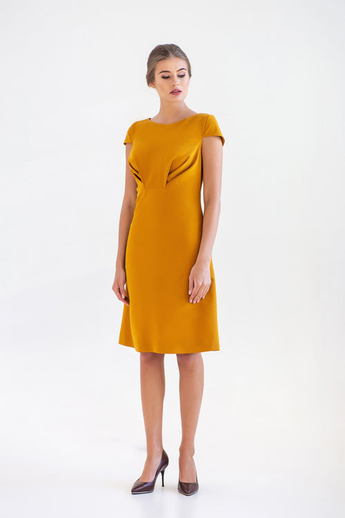 Delia Mustard A-Line Midi Dress — Occasions by Paulette