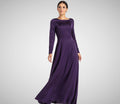 Kaia Purple Satin A-Line Maxi Dress — Occasions by Paulette