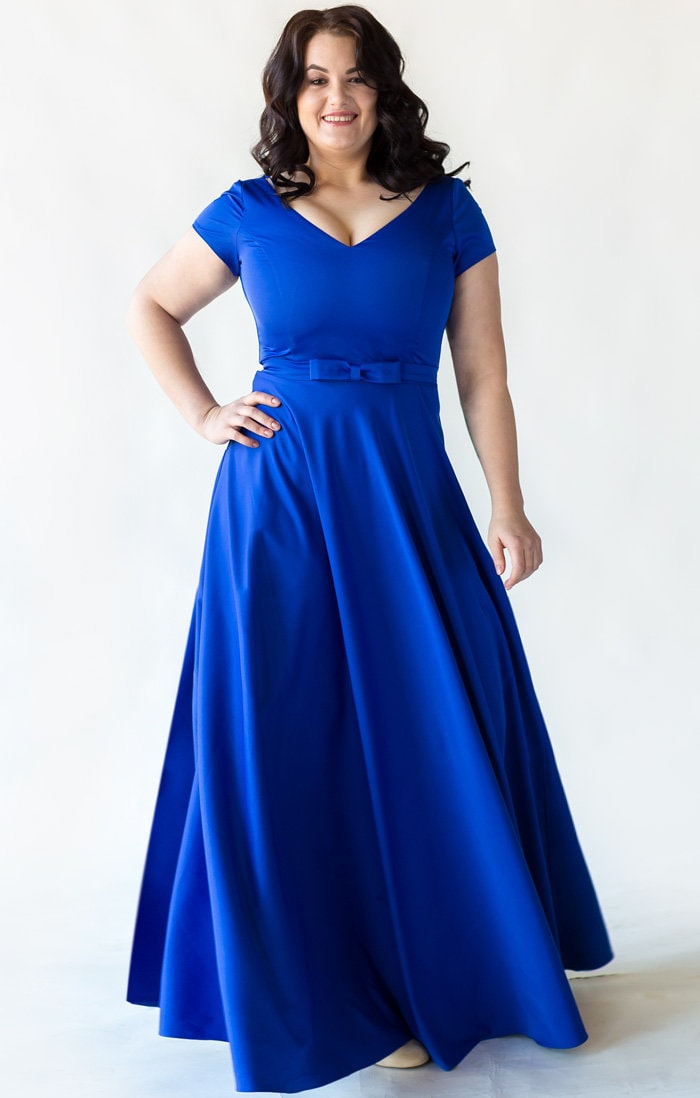 Flora Royal Blue Cotton Maxi Dress — view 2