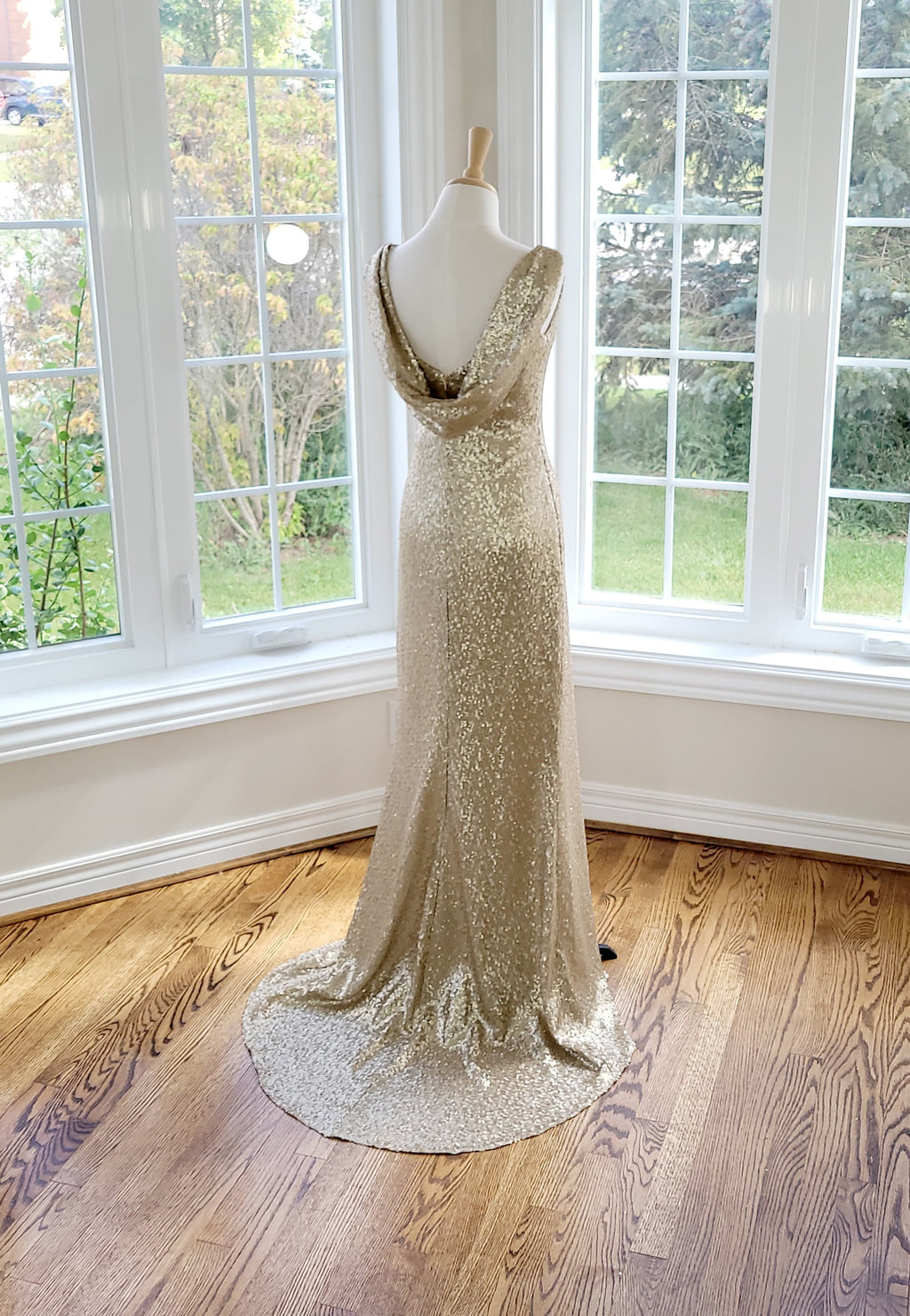 Isla Gold Sequin Maxi Dress — view 2