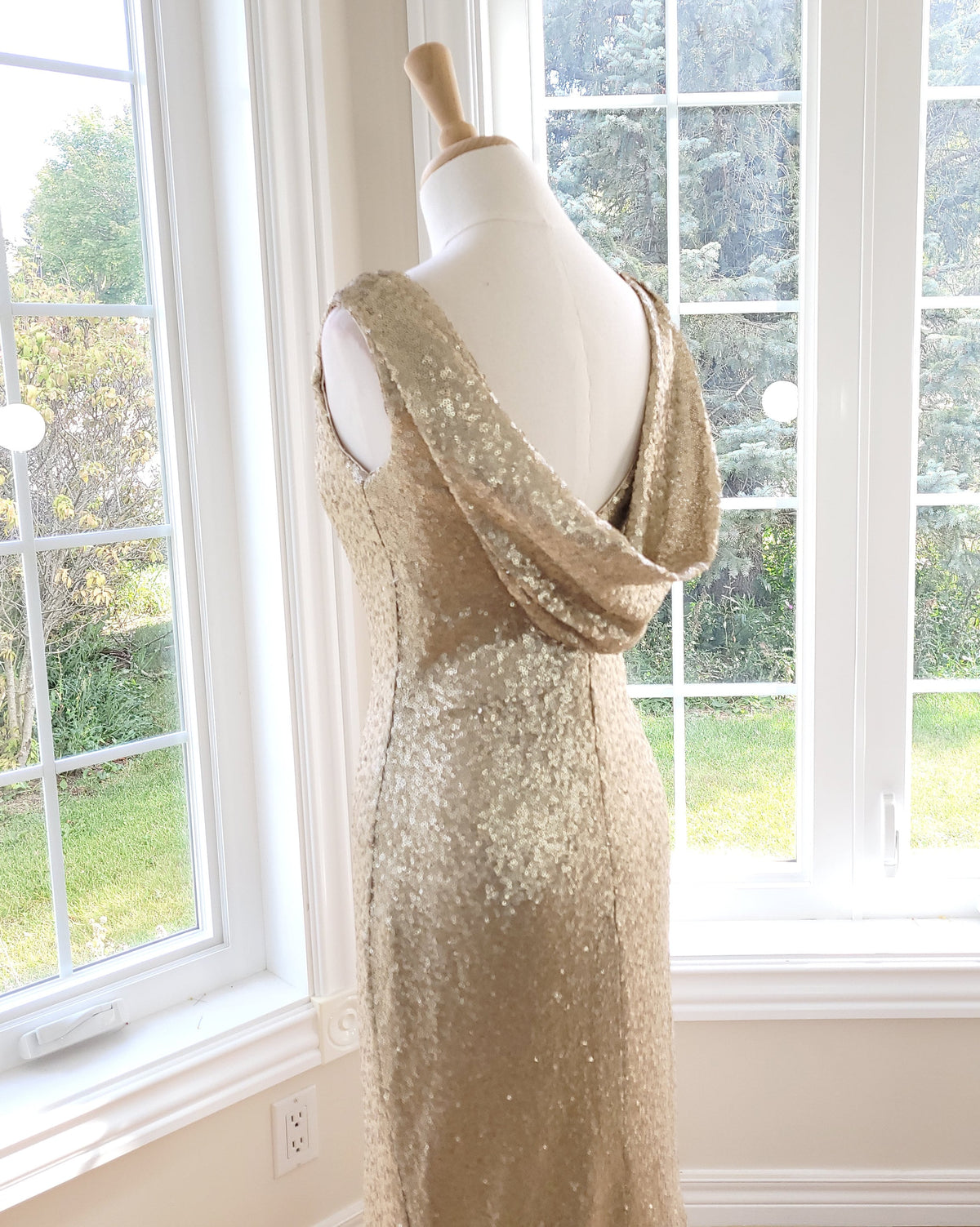 Isla Gold Sequin Maxi Dress — view 4