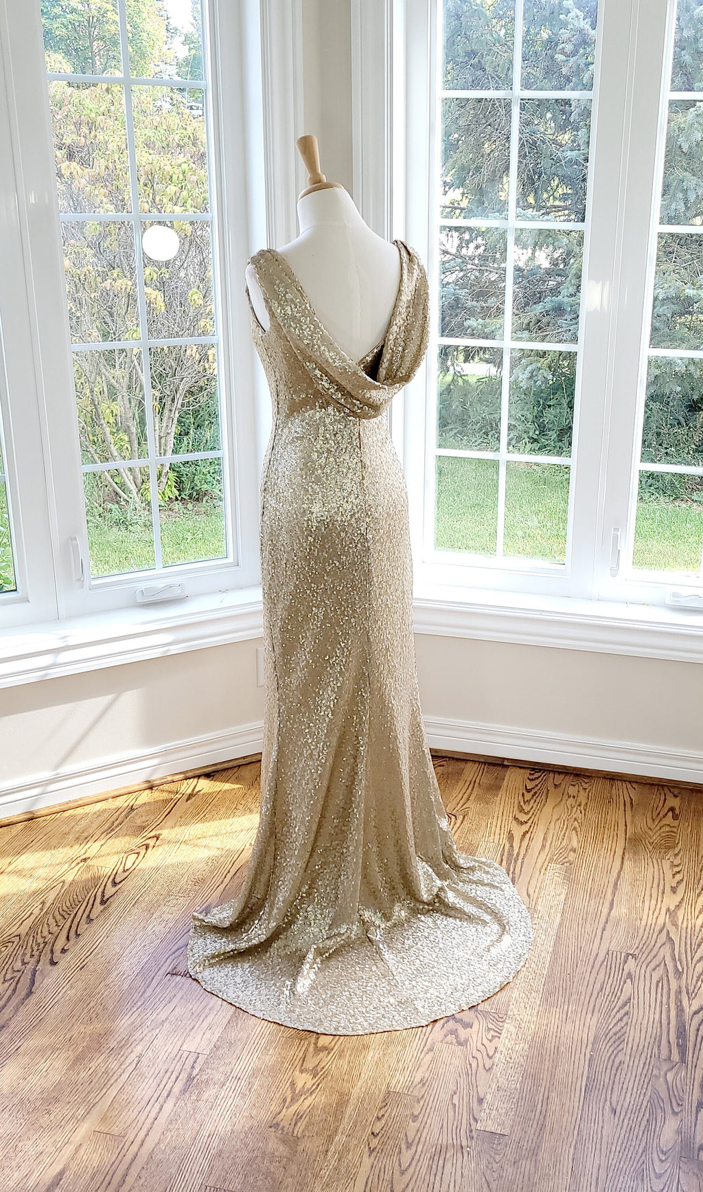 Isla Gold Sequin Maxi Dress — view 3