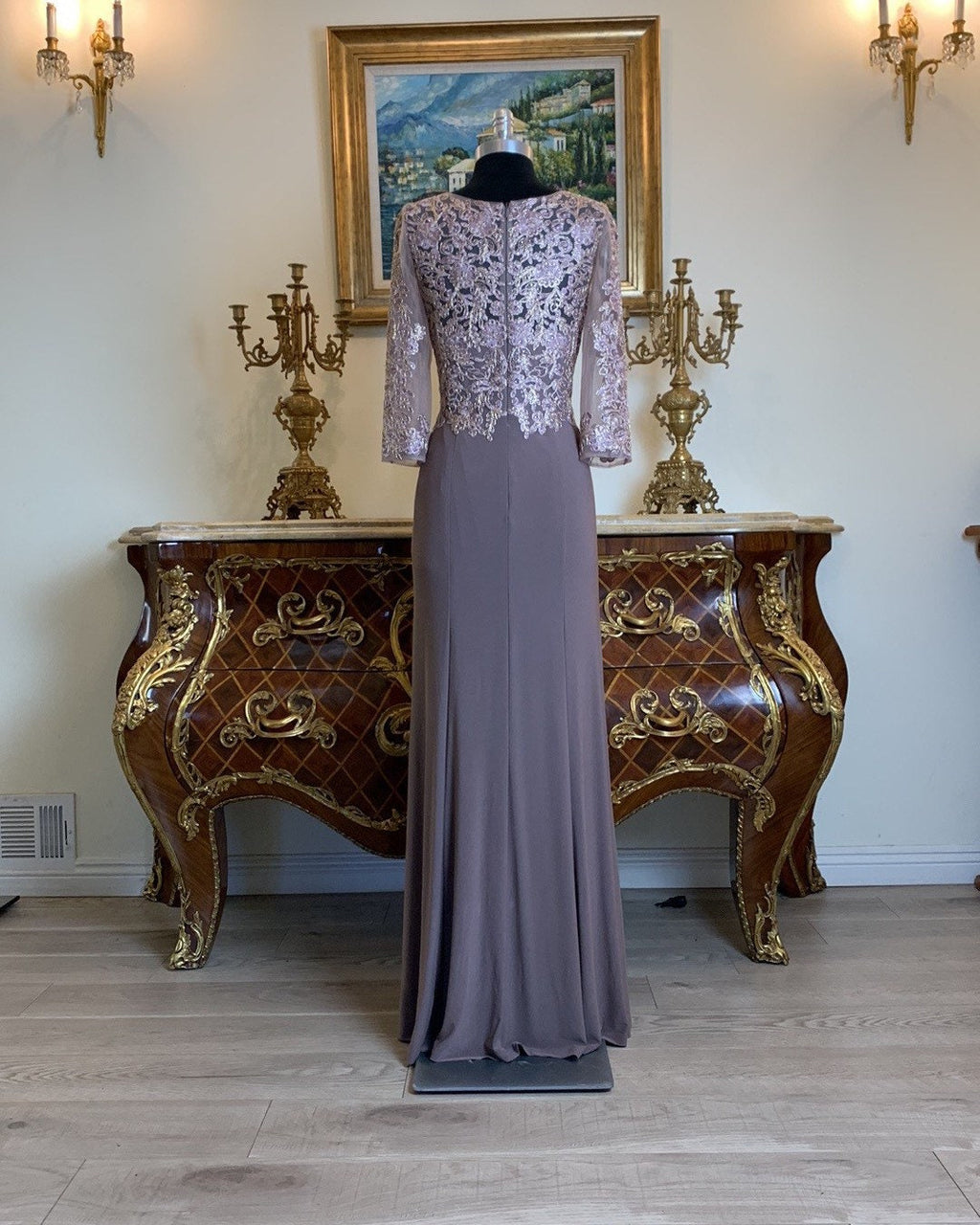 Margot Lavender Lace Maxi Dress — view 3