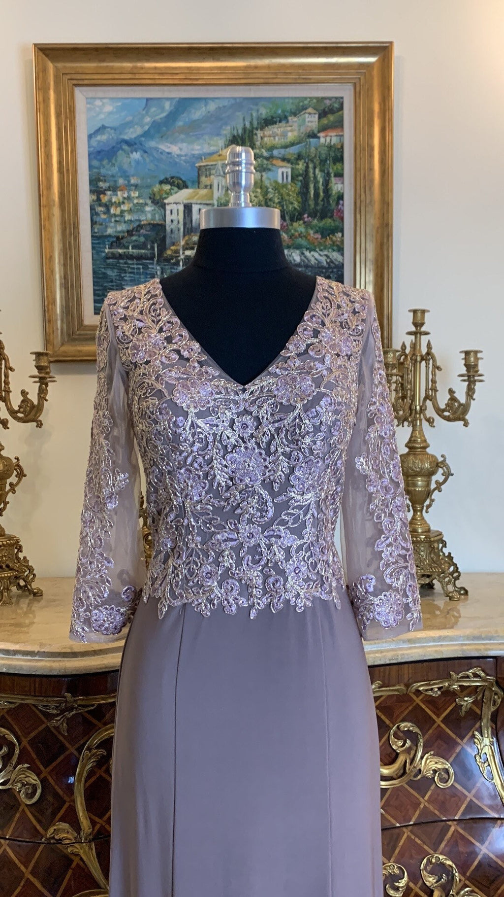 Margot Lavender Lace Maxi Dress — view 2