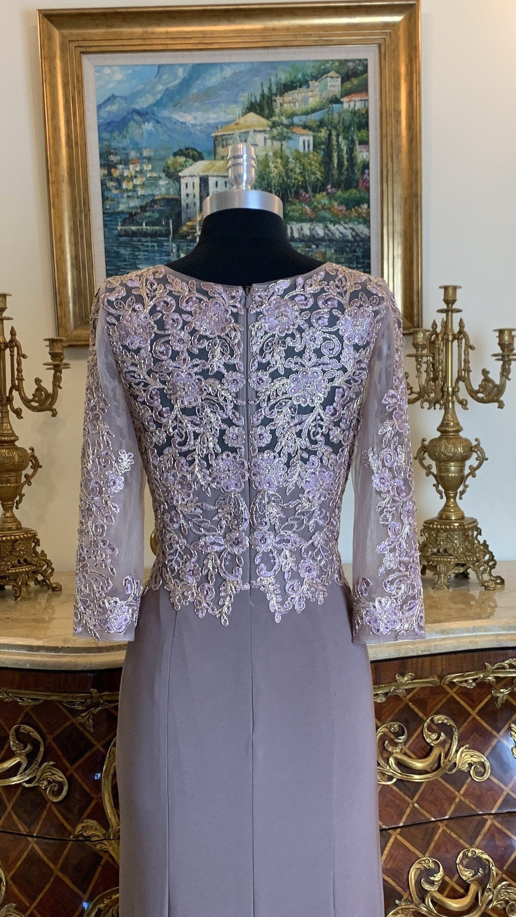 Margot Lavender Lace Maxi Dress — view 4