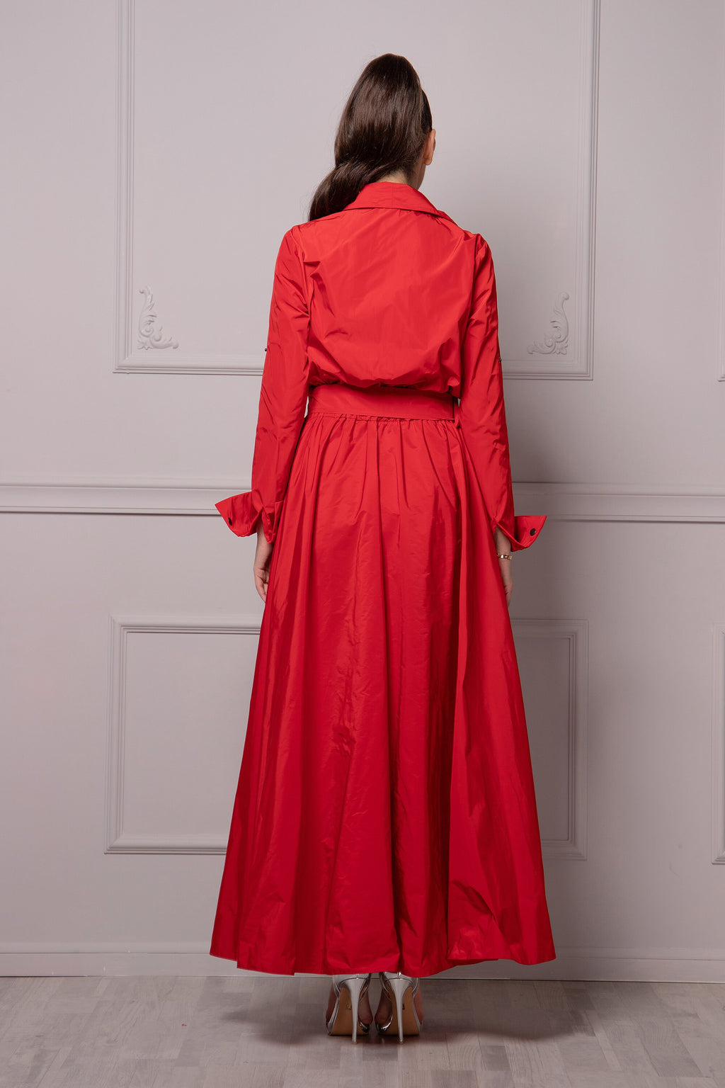 Tessa Red Shirt Midi Dress — view 6