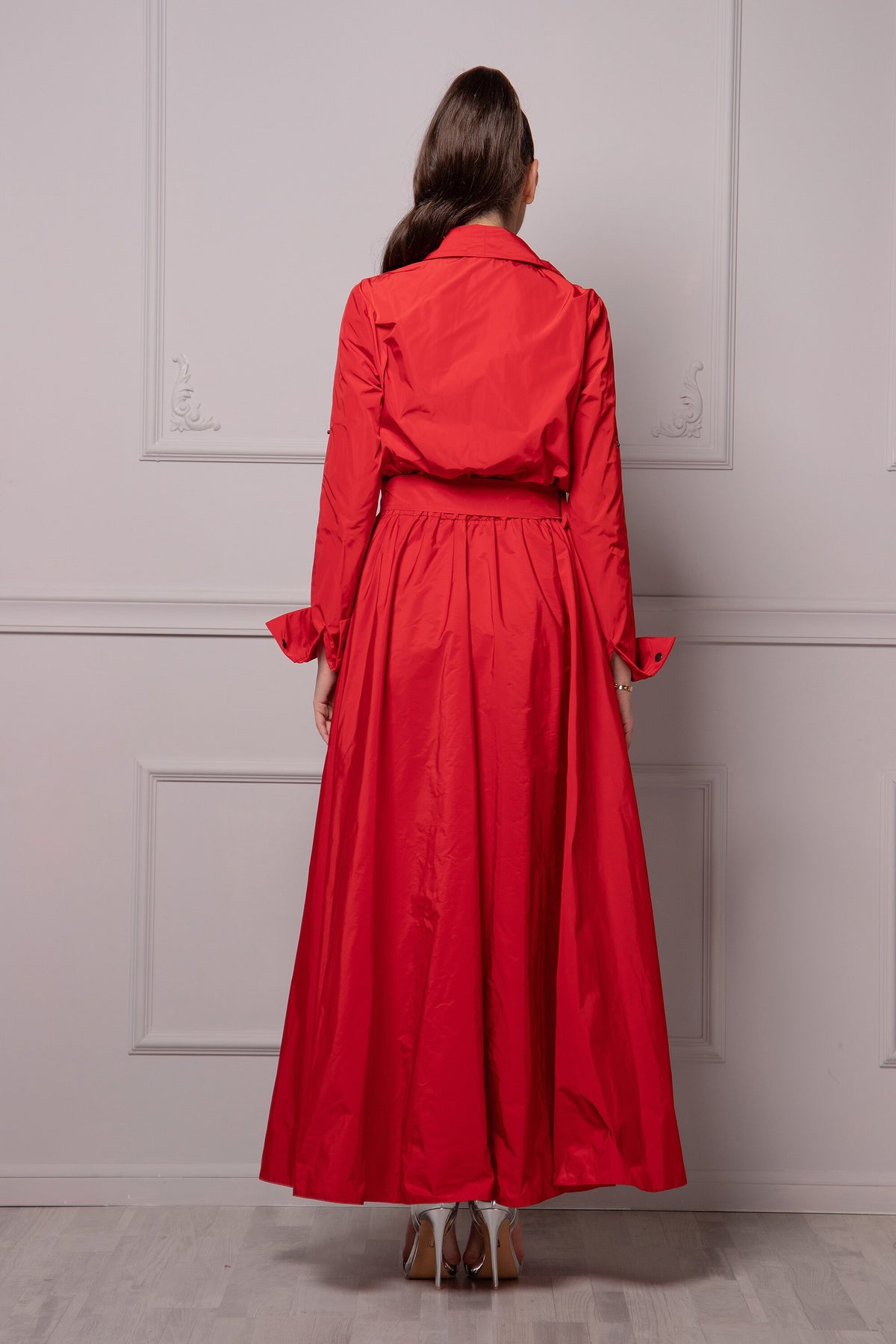 Tessa Red Shirt Midi Dress — view 6