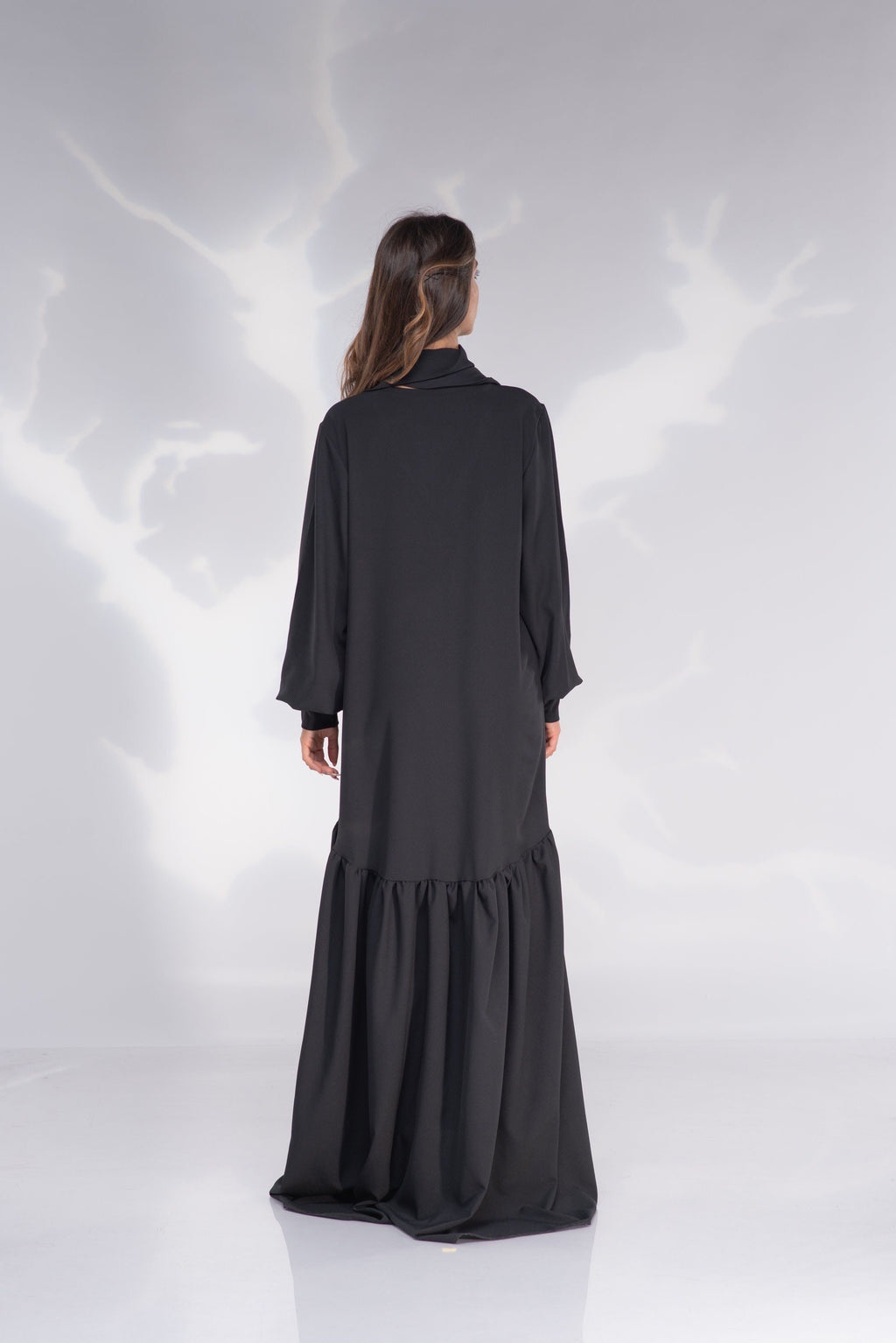 Viola Black Chiffon Kaftan Maxi Dress — view 5