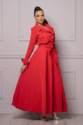 Tessa Red Shirt Midi Dress — Occasions by Paulette