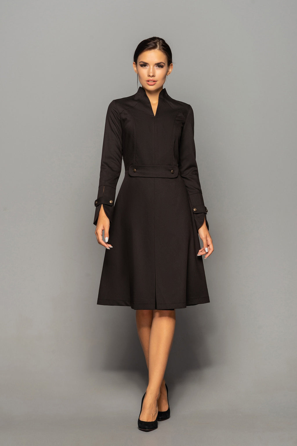 Vivi Black Midi Dress — view 5