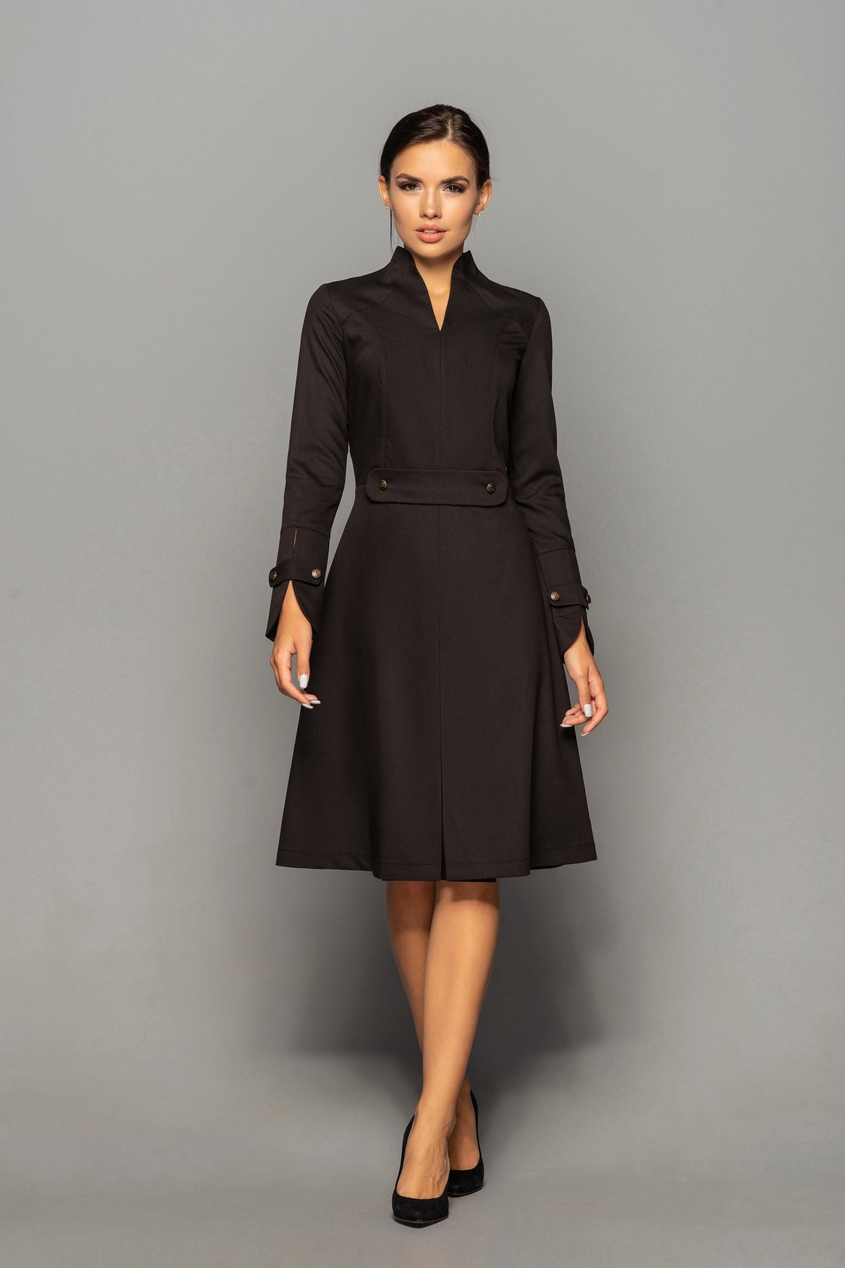 Vivi Black Midi Dress — view 5