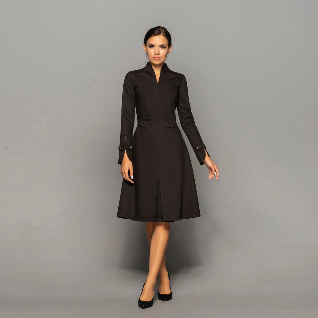 Vivi Black Midi Dress — view 4