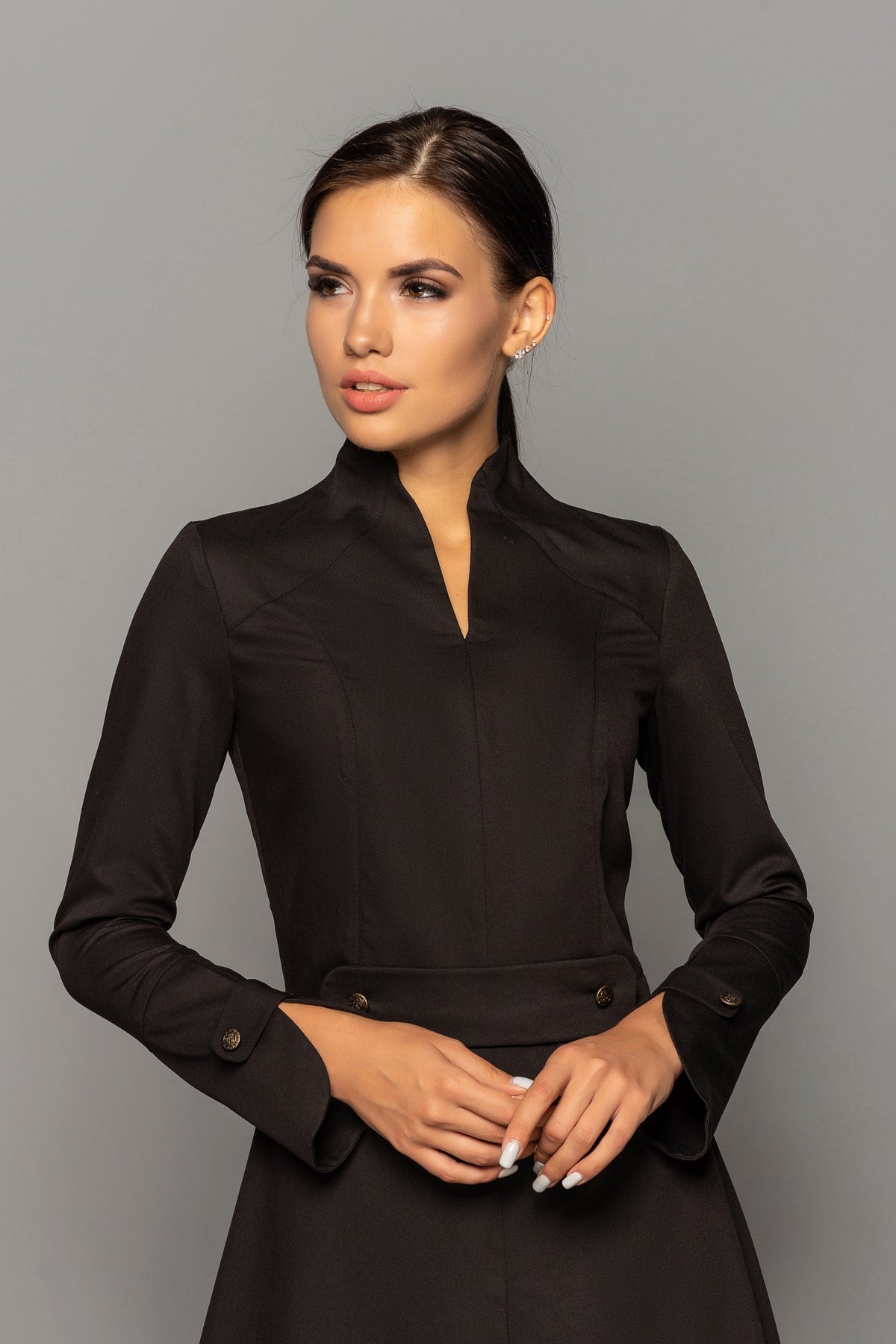 Vivi Black Midi Dress — view 2
