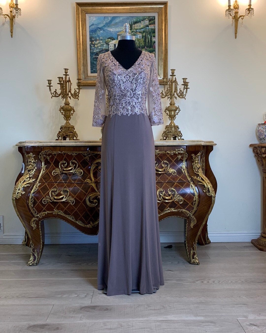 Margot Lavender Lace Maxi Dress — Occasions by Paulette