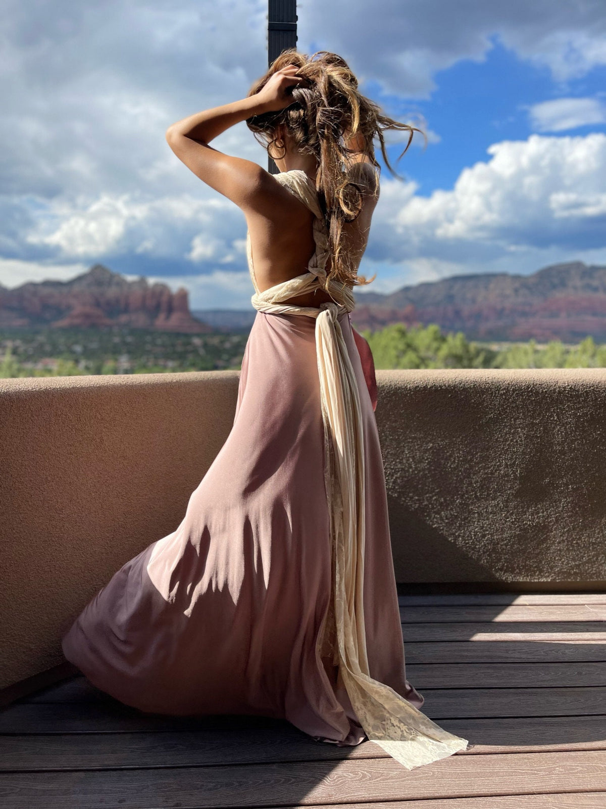Kenna Sage Satin Midi Dress — view 3