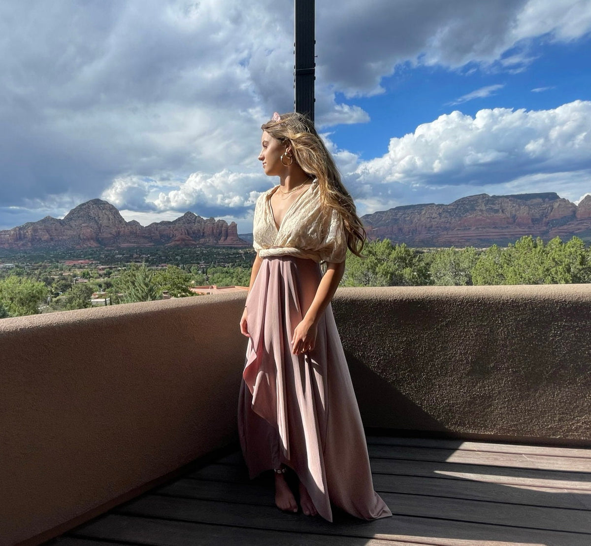 Kenna Sage Satin Midi Dress — view 4