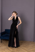 Yvette Black Velvet Maxi Dress — Occasions by Paulette