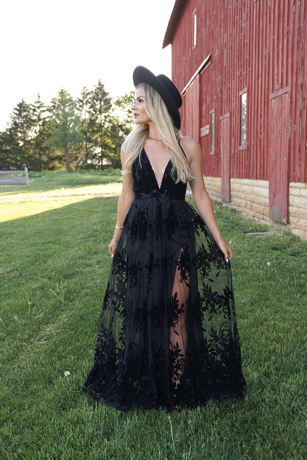 Poppy Black Maxi Dress — view 3