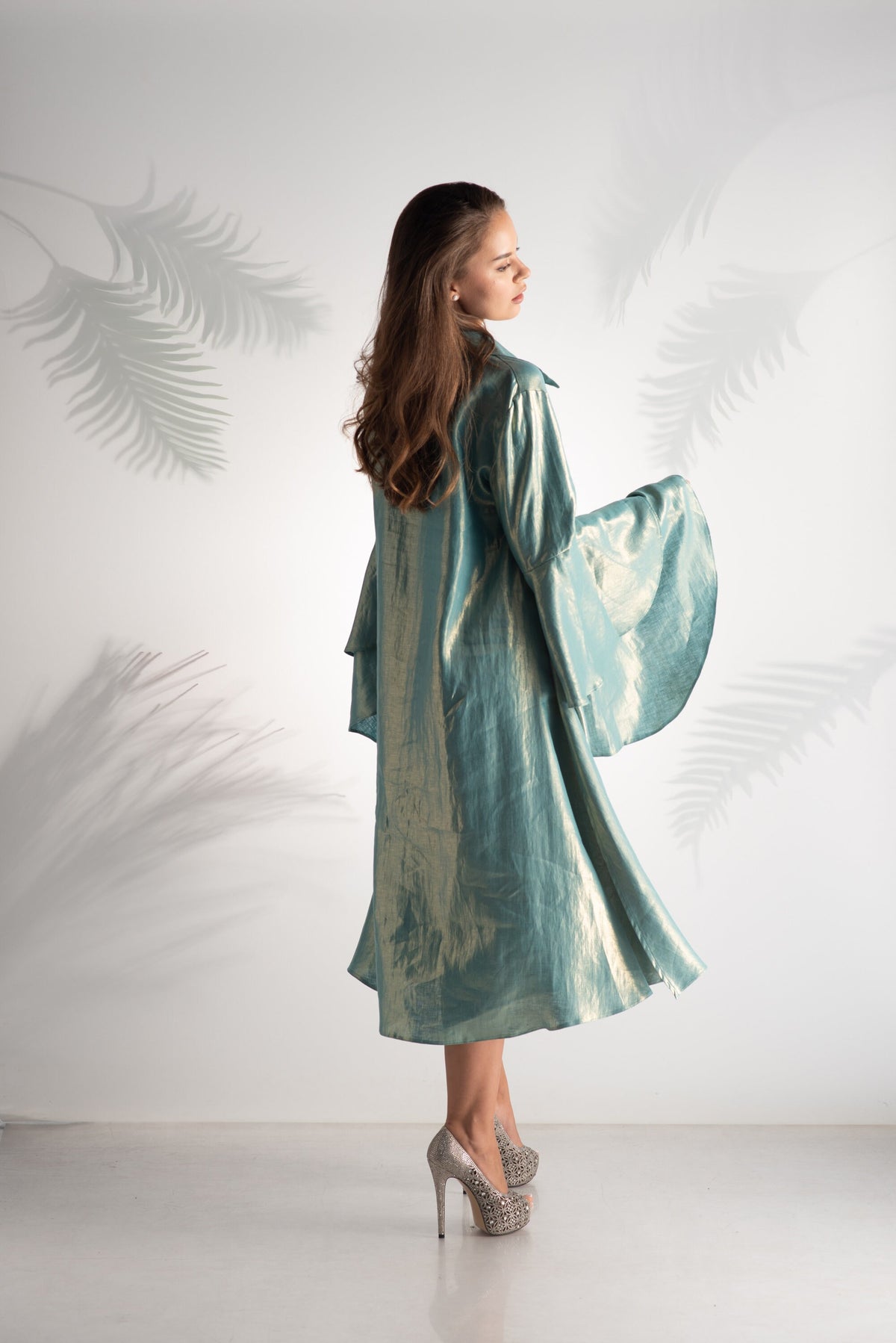 Ruby Teal Linen Midi Dress — view 2