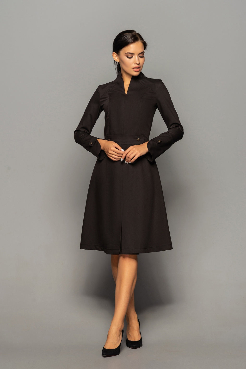 Vivi Black Midi Dress — Occasions by Paulette