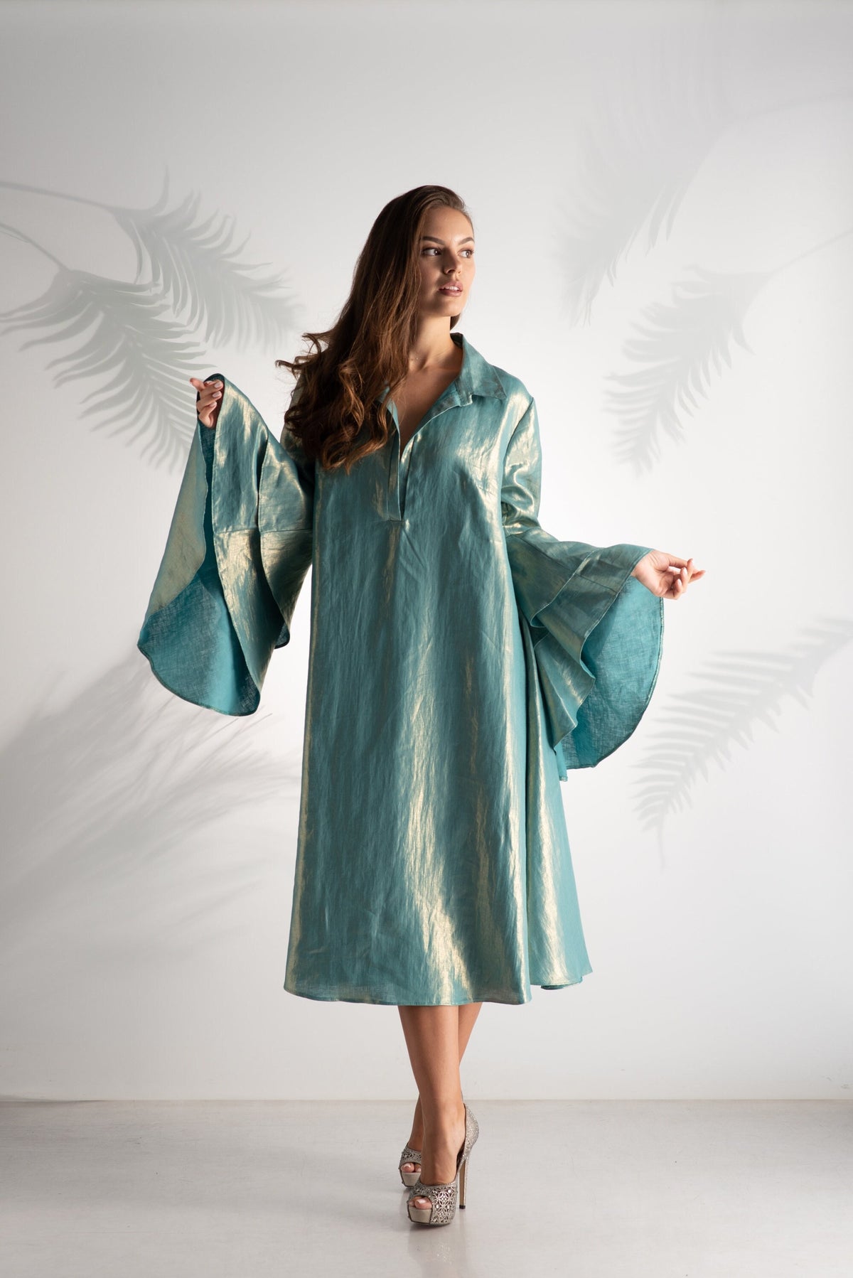 Ruby Teal Linen Midi Dress — Occasions by Paulette