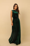 Maeve Green Velvet Cowl Neck Maxi Dress — Occasions by Paulette