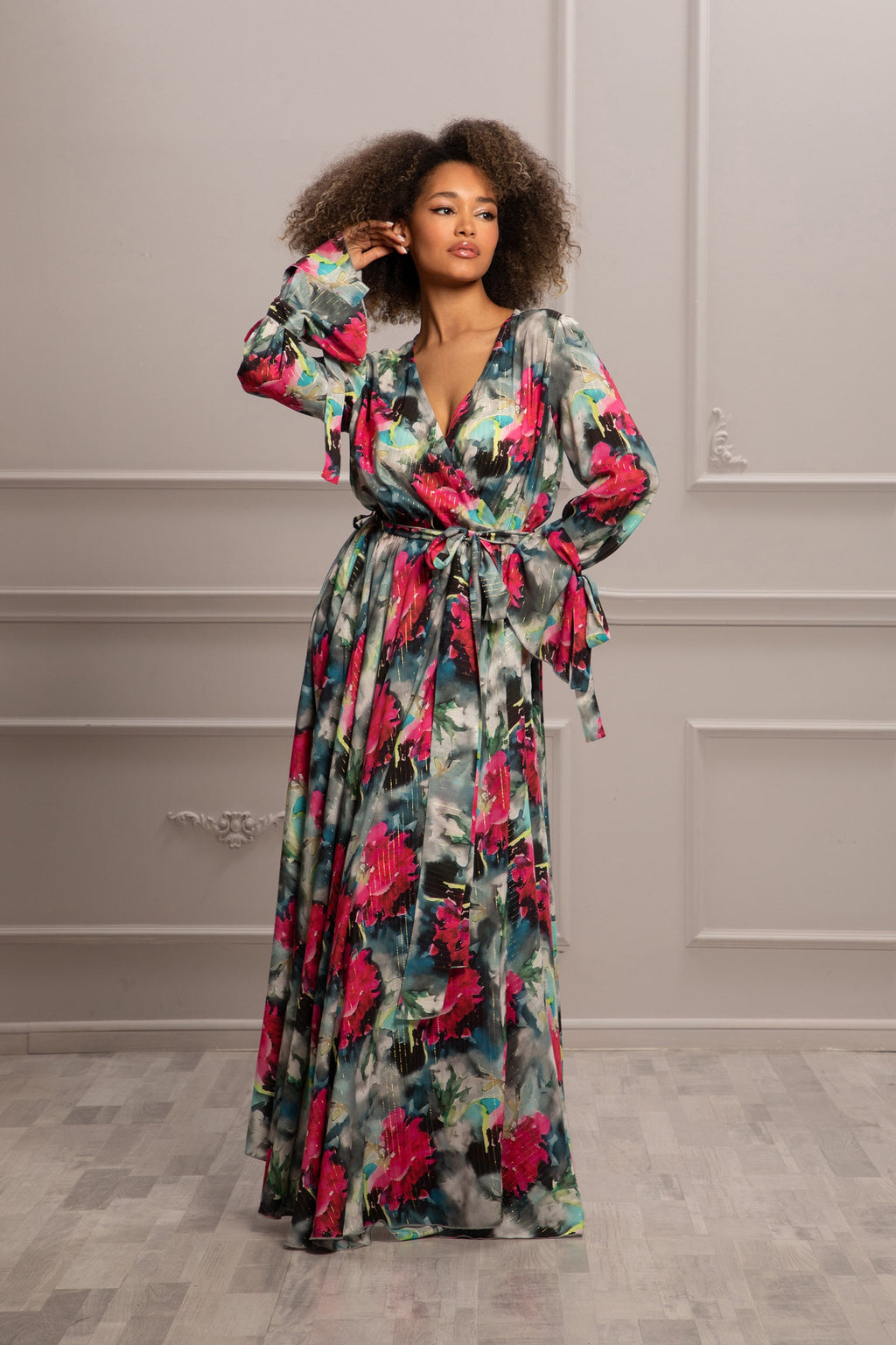 Zelda Floral Wrap Maxi Dress — view 4