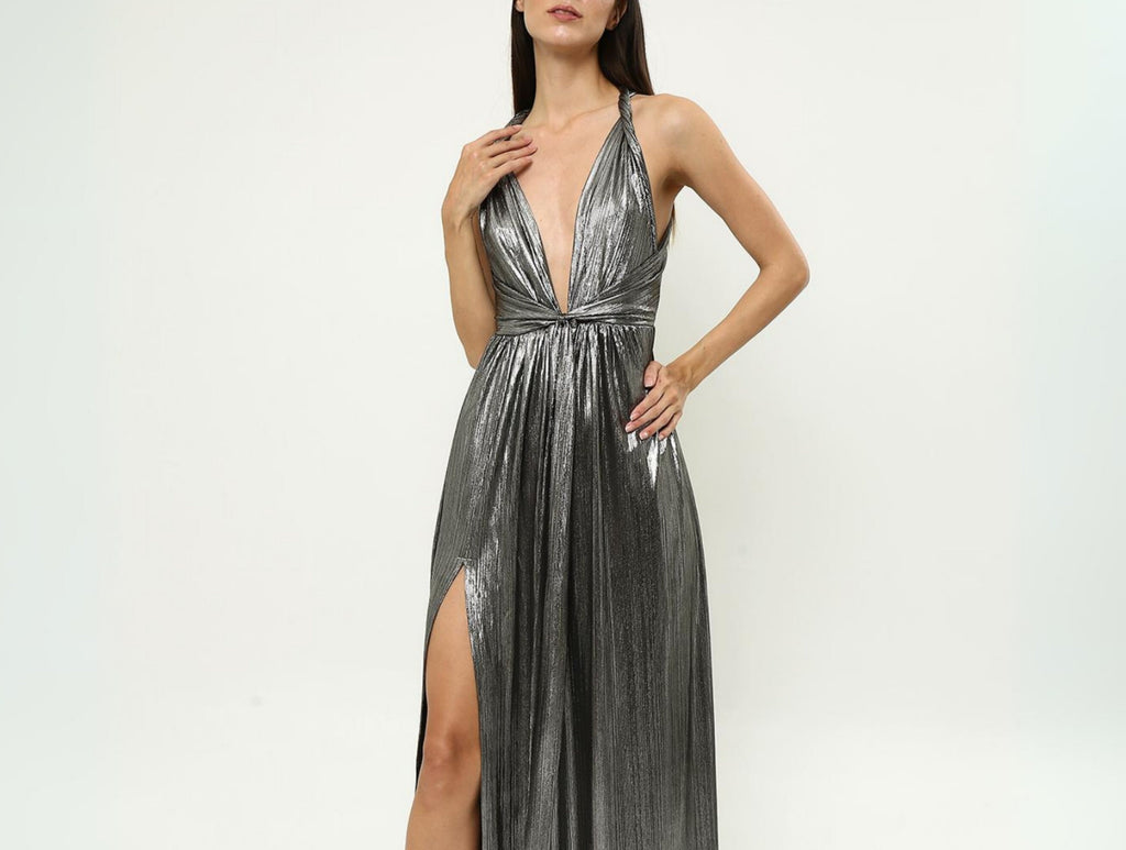 Lila Silver Maxi Dress — view 3