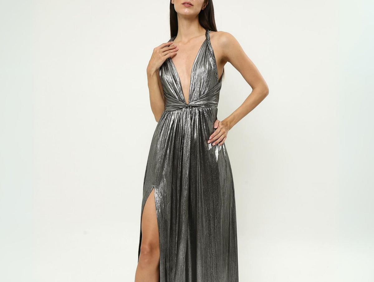 Lila Silver Maxi Dress — view 3