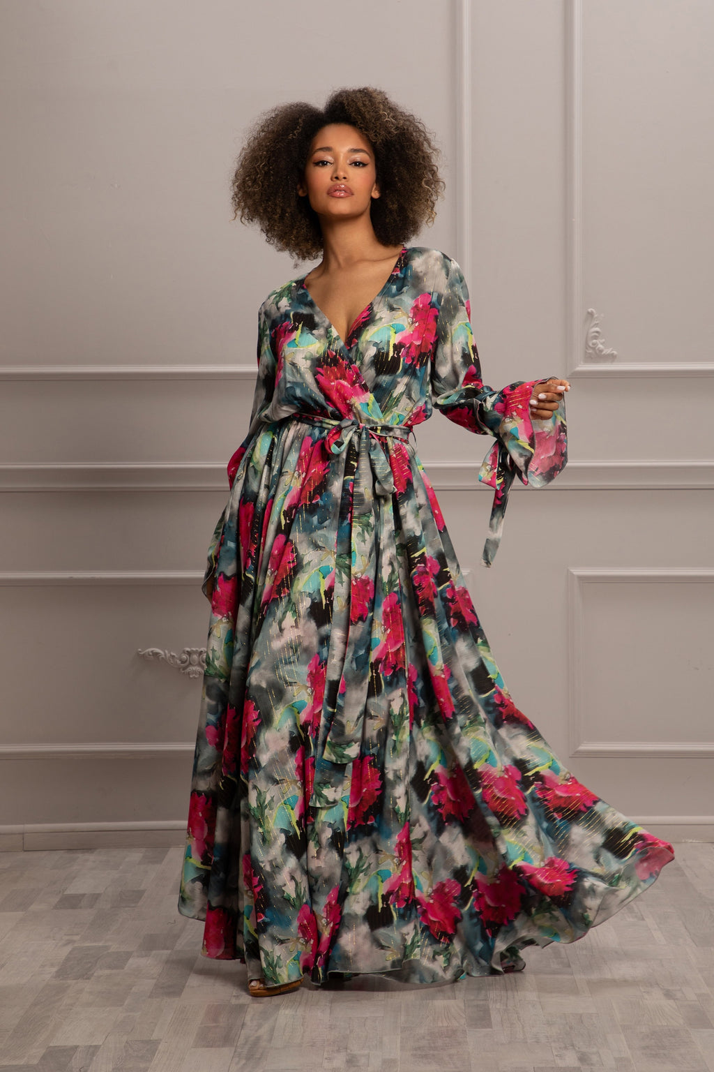 Zelda Floral Wrap Maxi Dress — view 3