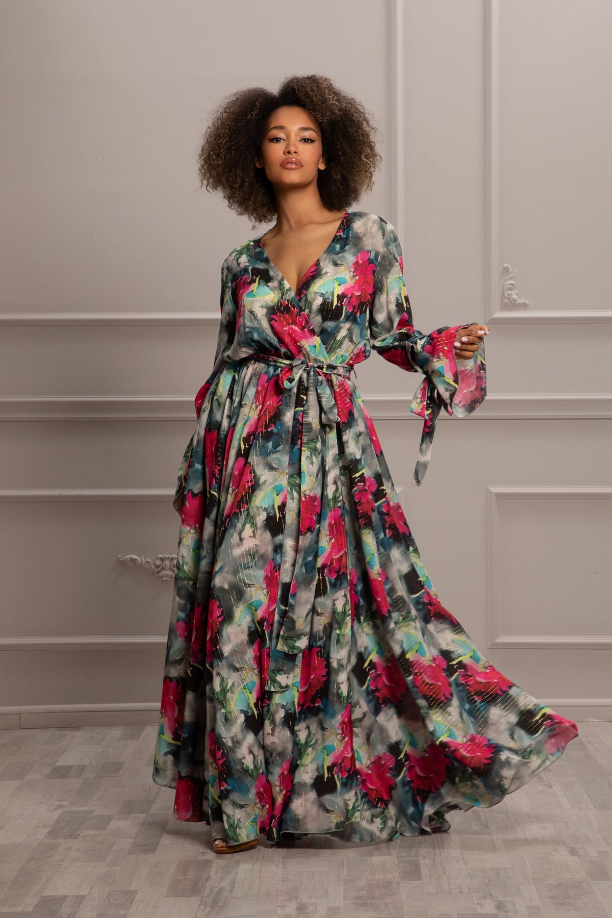 Zelda Floral Wrap Maxi Dress — view 3