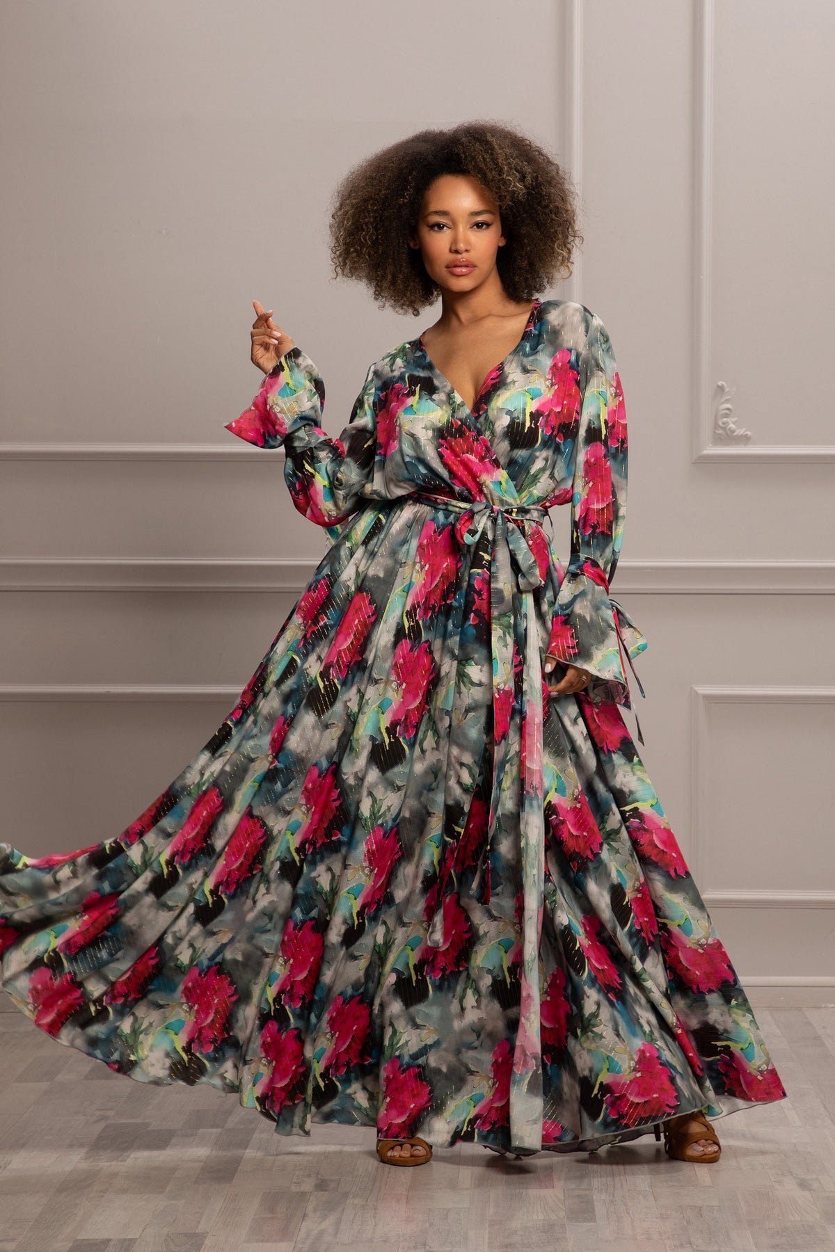 Zelda Floral Wrap Maxi Dress — Occasions by Paulette