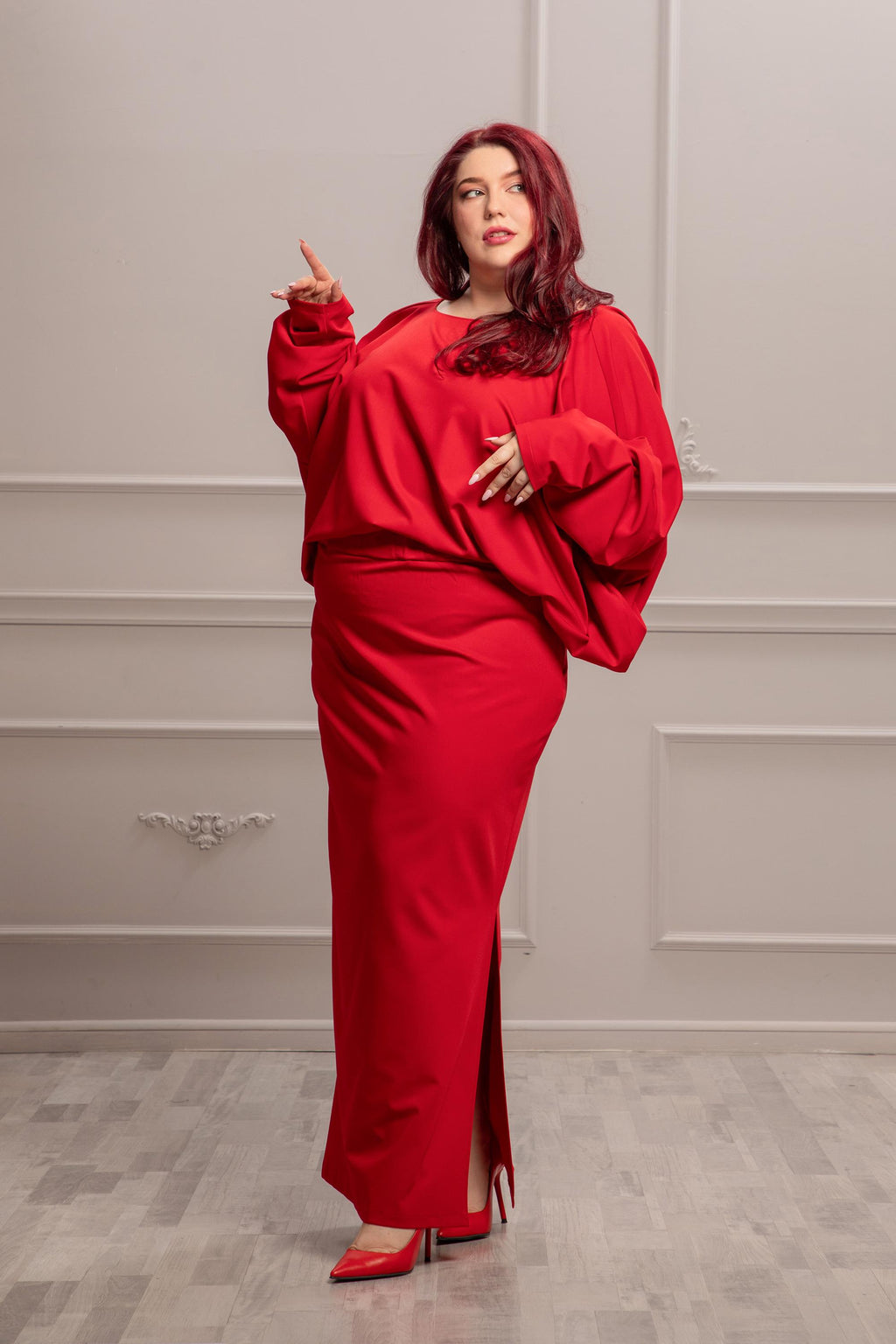 Gemma Red Midi Dress — view 2