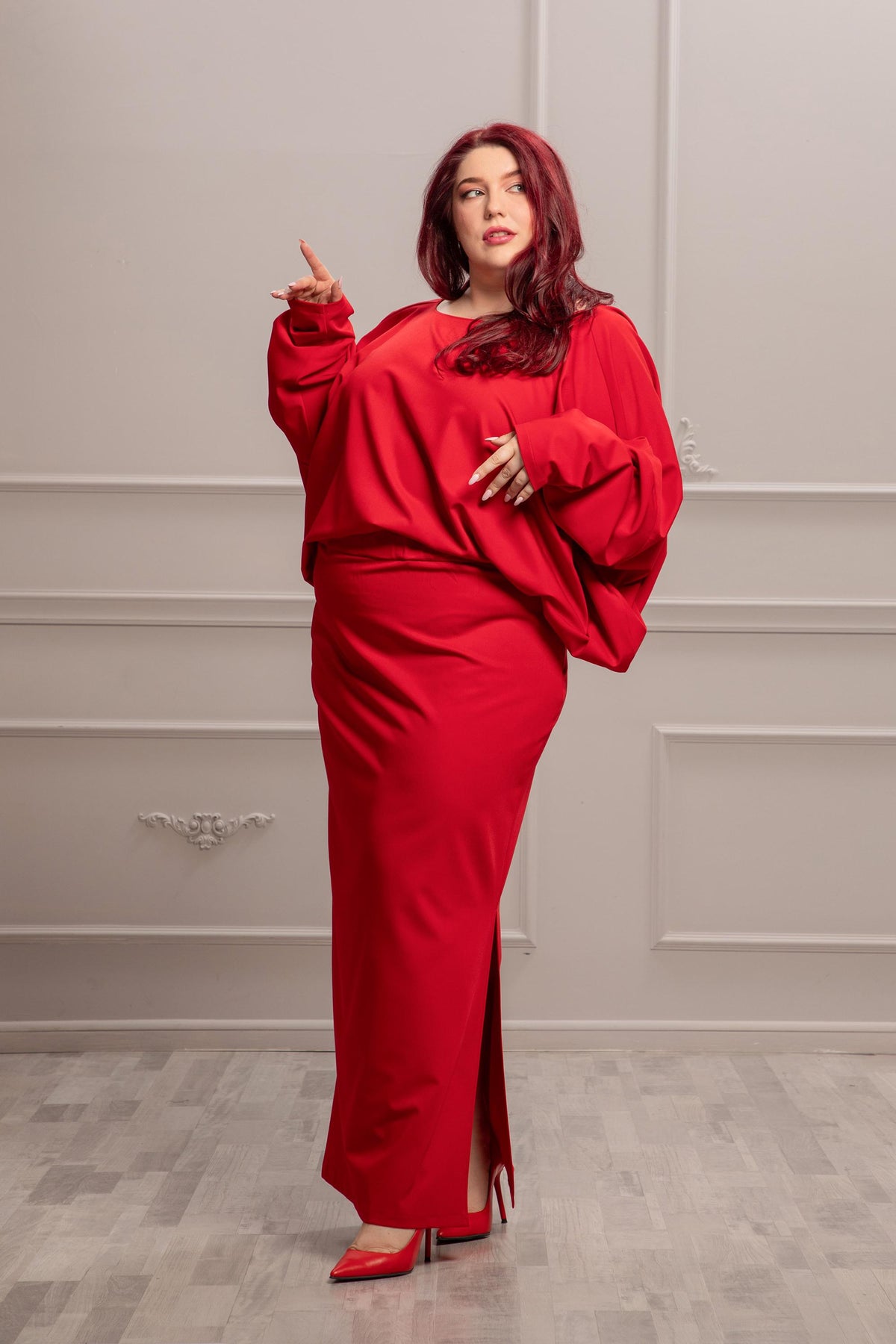 Gemma Red Midi Dress — view 2