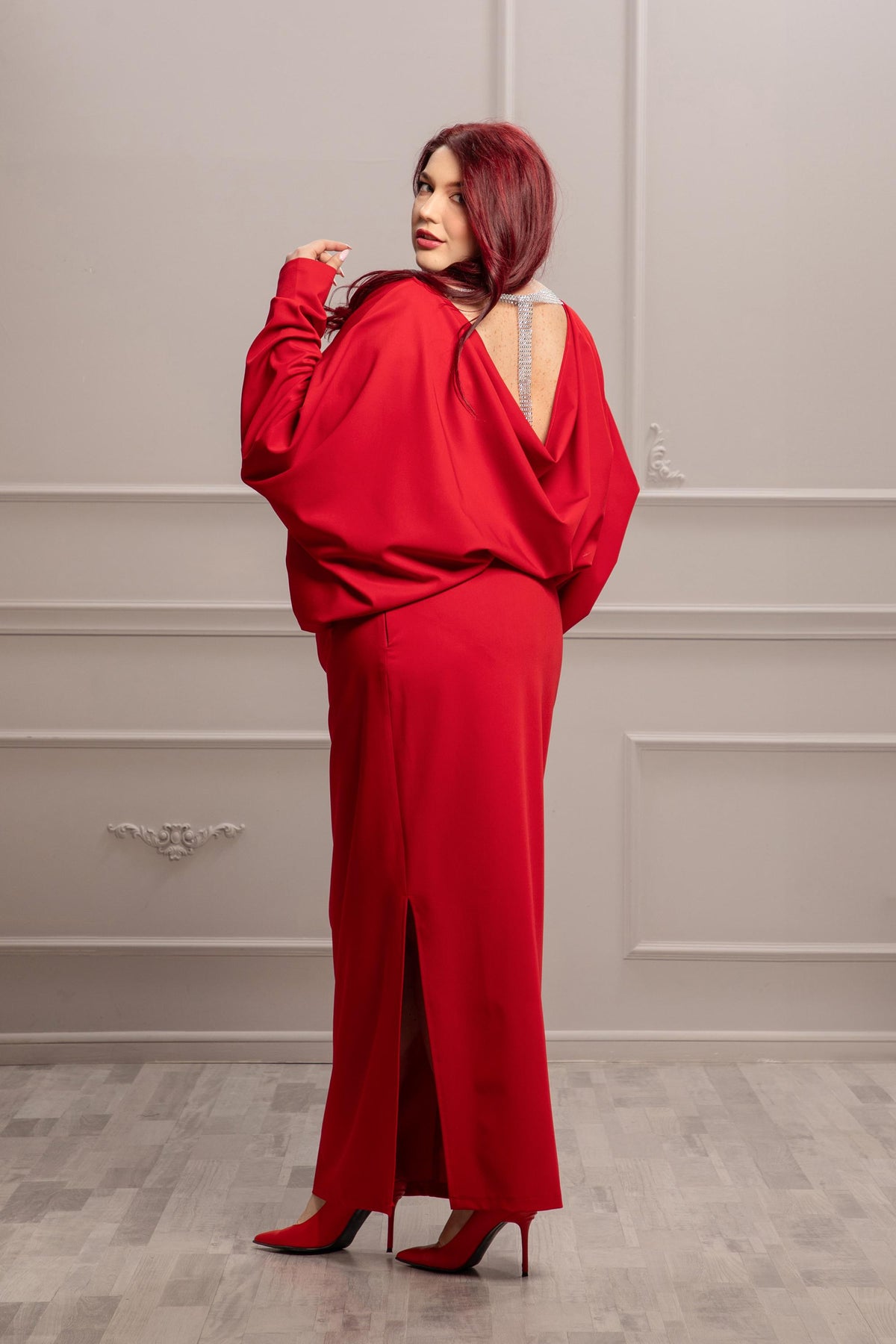 Gemma Red Midi Dress — Occasions by Paulette