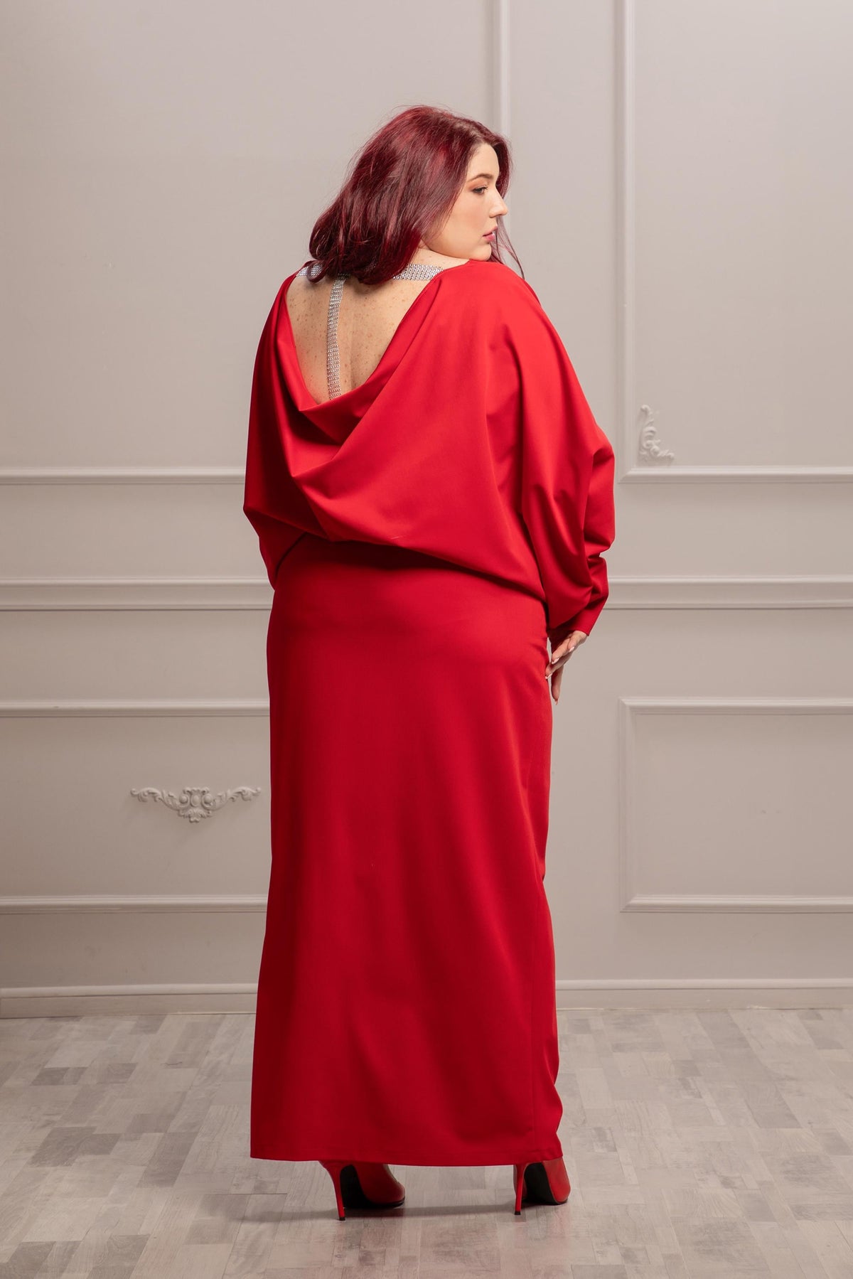 Gemma Red Midi Dress — view 4