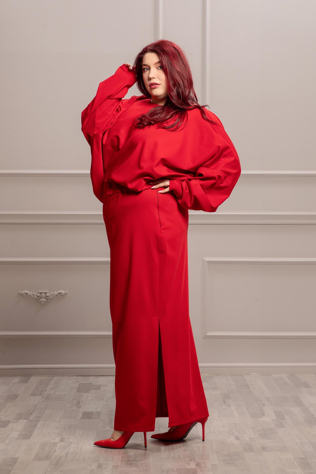 Gemma Red Midi Dress — view 3