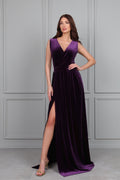 Aria Plum Velvet Maxi Dress — Occasions by Paulette
