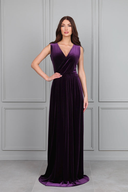 Aria Plum Velvet Maxi Dress — Occasions by Paulette