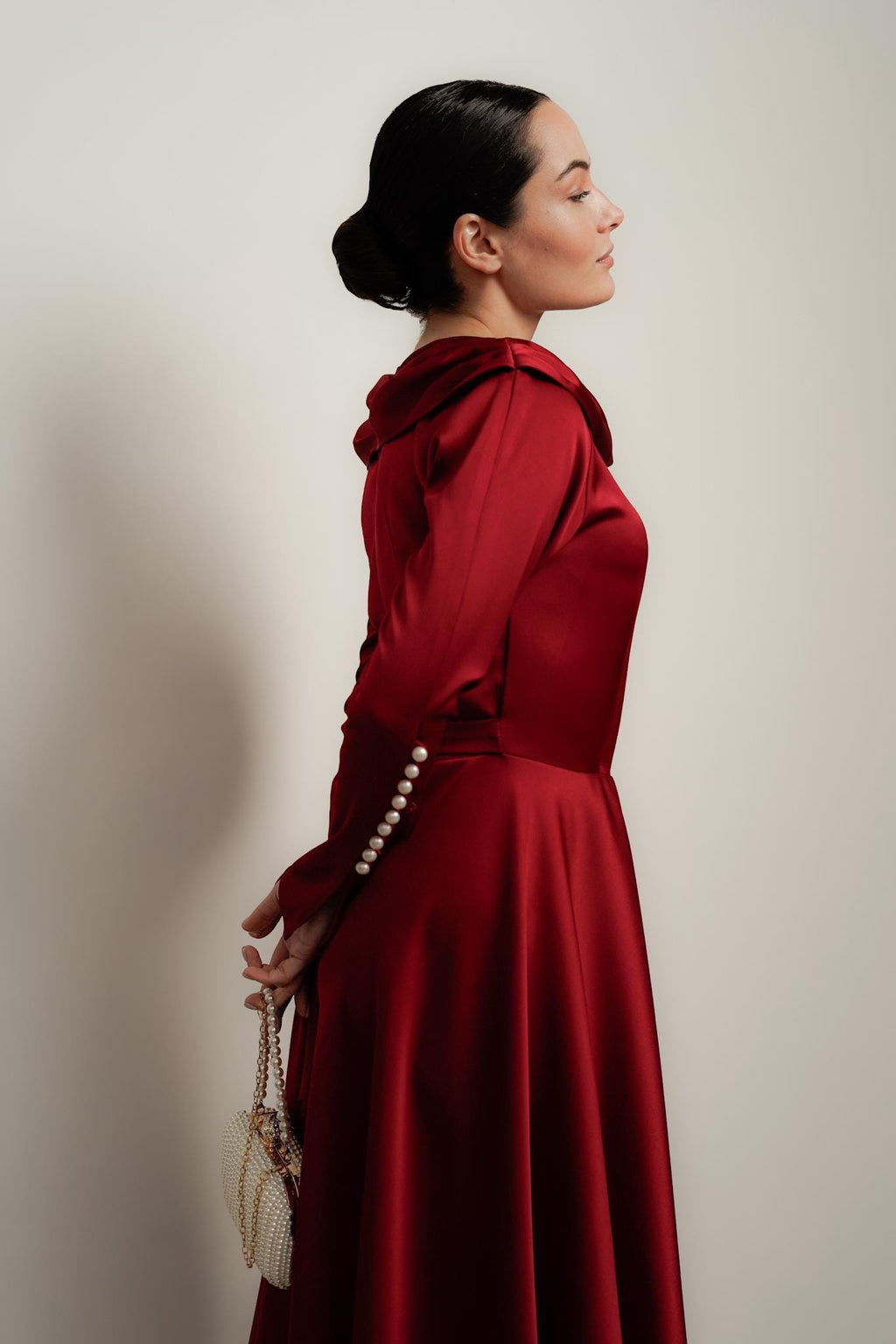 Nell Red Maxi Dress — view 4
