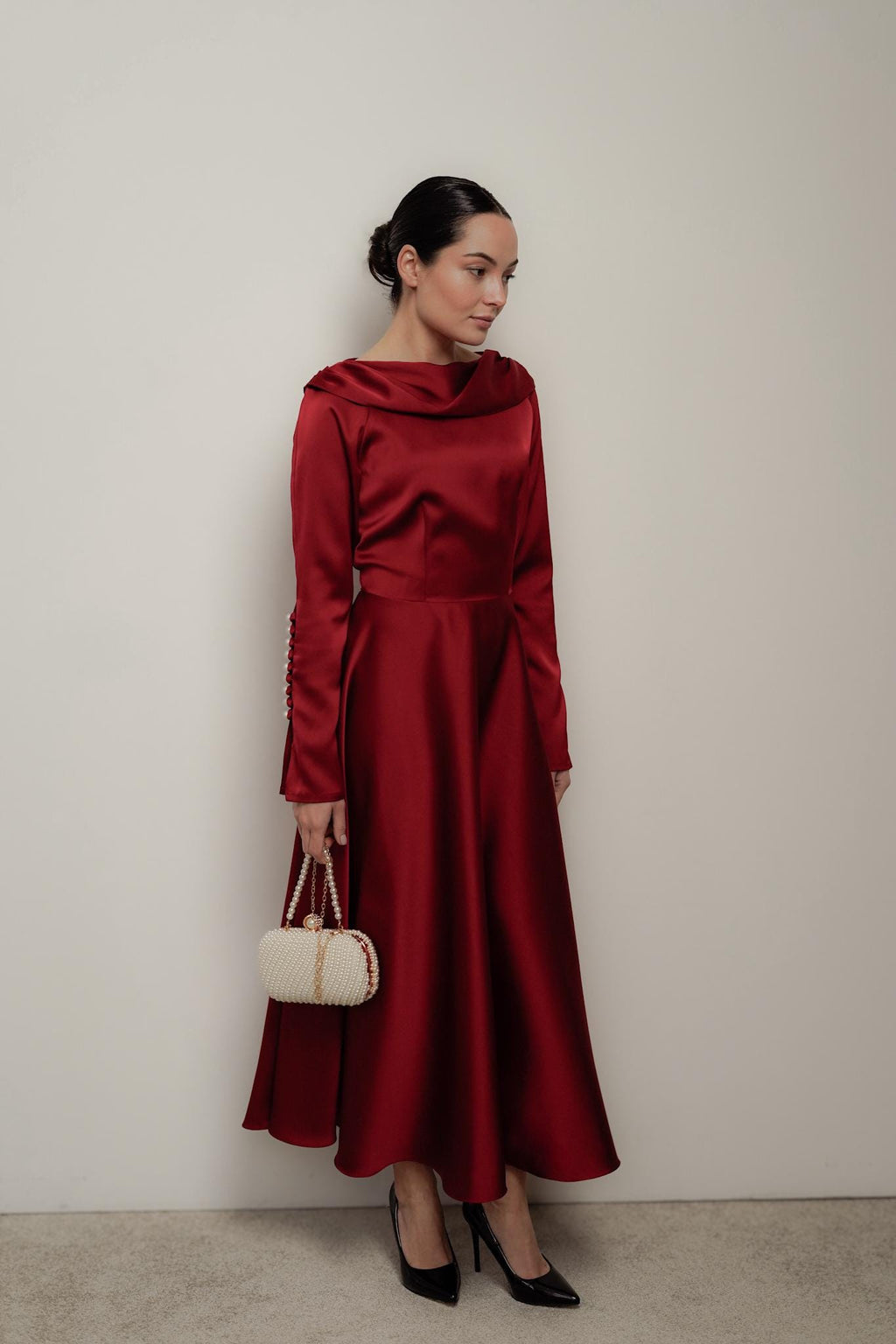 Nell Red Maxi Dress — view 6