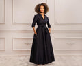 Wilma Black Cotton Maxi Dress — Occasions by Paulette