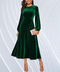 Odette Emerald Velvet Midi Dress — Occasions by Paulette