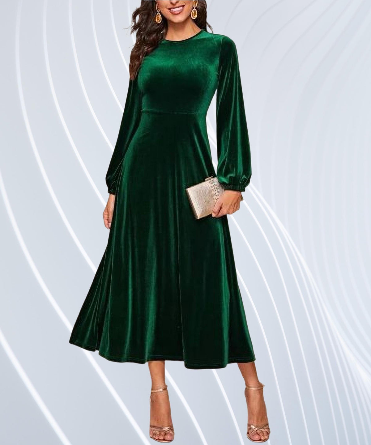 Odette Emerald Velvet Midi Dress — Occasions by Paulette