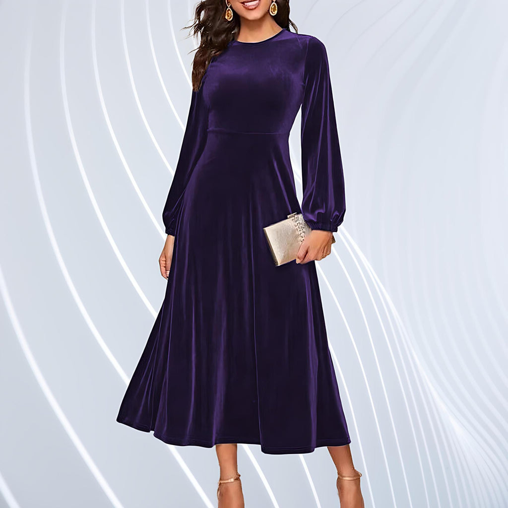 Odette Emerald Velvet Midi Dress — view 5